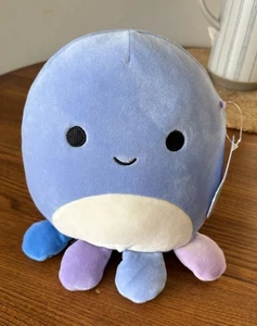 RARE Squishmallow Blue Octopus Beula Multi Colored feet Tentacles 8" Plush NEW! - Picture 1 of 6