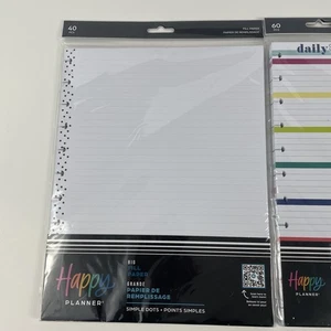 Menge 2 Happy Planner großes Füllpapier einfache Punkte und große halbe Blätter Zeitplan - Bild 1 von 7
