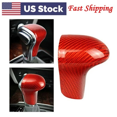 Cubierta de perilla de cambio de fibra de carbono para Audi A4 A5 Q5 Q7 A6 A7 S6 S7 ROJO Foto 1 de 4