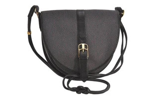 Authentic YVES SAINT LAURENT Vintage Shoulder Bag Purse PVC Leather Black 2946N - Picture 1 of 24