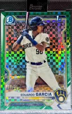 2021 Bowman Chrome X - Prospects Eduardo Garcia #BCP-191 Green X-Fractor /31... - Image 1 of 2