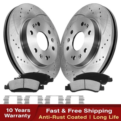 Front Drilled Rotors Brake Pads for Chevy GMC Silverado Sierra 1500 XTS Yukon Foto 1 de 4
