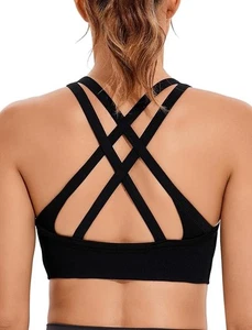 RUNNING GIRL Träger Sport BH für Damen, Criss-Cross Rücken gepolstert LARGE - Bild 1 von 6