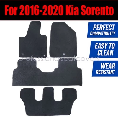 Alfombrillas de terciopelo delanteras-traseras de repuesto para Kia Sorento 2016-2020 negras Foto 1 de 4