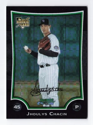 2009 Bowman Draft JHOULYS CHACIN Chrome Black X-Fractor 001/199 RC Rookie #BDP22 - Изображение 1 из 2