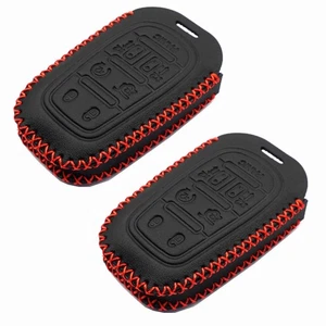 2Pcs Black Leather For Chrysler Pacifica 2017 2018 2019 2020 7 Buttons Case - Picture 1 of 4