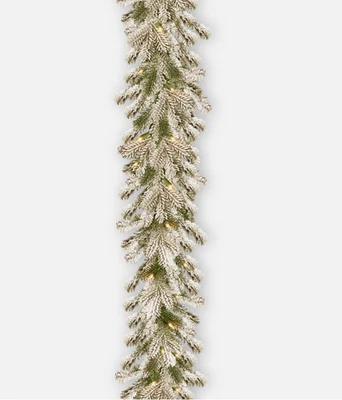 ¡ENVÍO GRATIS! Guirnalda de abeto Sheffield preiluminada flocada de 9 pies enchufe LED NUEVA EN CAJA Foto 1 de 4