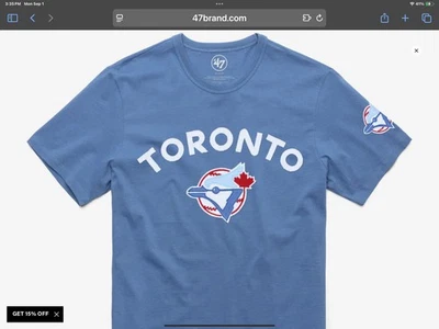 MLB Toronto Blue Jays Boys '47  Cadet Blue Cotton T-Shirt- Size S - Image 1 of 4