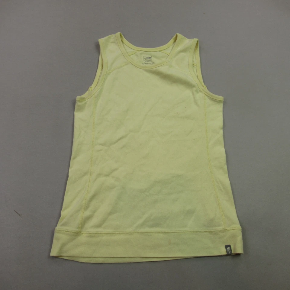 Camiseta sin mangas North Face para mujer pequeña amarilla sin mangas ligera elástica entrenamiento Foto 1 de 4