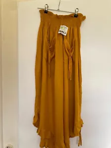 Jenga Fashion ladies mustard yellow hippie festival pants BNWT OS - Picture 1 of 3