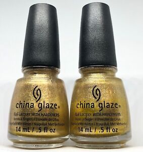 China Glaze Nail Polish Mingle With Kringle 1260 Vibrant Foil Gold Metallic Lacq