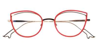 600€ Small Eyeglasses Frame Coral And Gold Titanium Face à Face Bocca Song 4 - Image 1 of 3