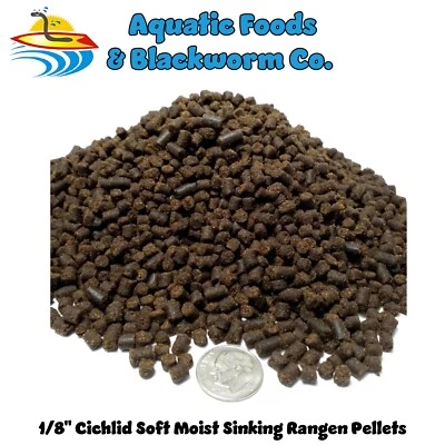 RANGEN SOFT PELLETS 1/8" Soft Moist Sinking Rangen Pellets for Cichlids, Axolotl, Snails & Shrimp