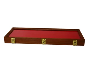 Cherry Wood Display Case 9 x 25 x 2 for Arrowheads Knives Collectibles & More - Picture 1 of 5