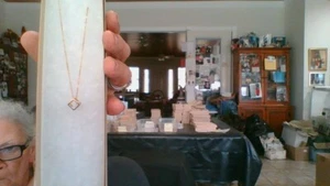 Crystal In A Box Yellow Gold Pendant Necklace - Picture 1 of 3
