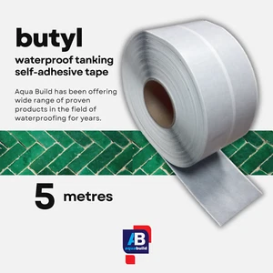 Waterproof Tanking Tape | Self Adhesive Butyl | Aqua Shower Elastic Seal | 5m - Picture 1 of 6