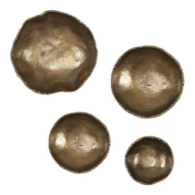 Cuencos de pared de aluminio Uttermost Lucky Coins en latón vintage (juego de 4) Foto 1 de 4