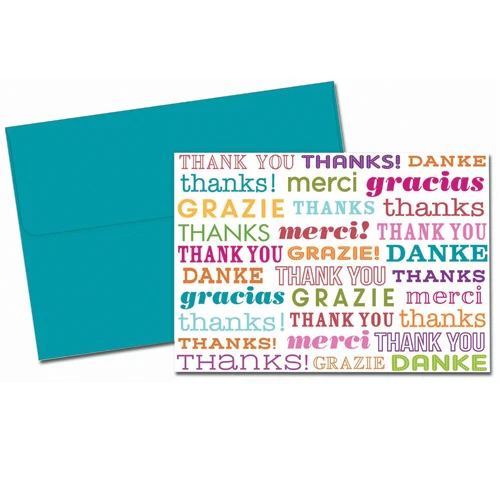 Conjunto tipo colorido notas de agradecimiento boda 24/pk con sobres Foto 1 de 1