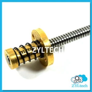 8mm T8x2 Gewindespindel Trapez ACME mit Spielschutzmutter Set 500 600 1000 Schnitt - Bild 1 von 7