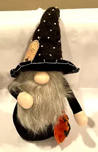 Gnome PLUSH Tabletop Decoration Weighted Bottom with Jack-o-Lantern and Hat, NWT - Picture 1 of 3