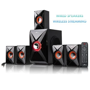 beFree 5.1 Surround Sound Speaker System BFS-420 w Warranty Remote Bluetooth USB - Picture 1 of 6