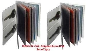 Heavy duty vinyl 6 pages wallet insert - KEY tab for trifold-bifold MADE IN USA - Picture 1 of 5