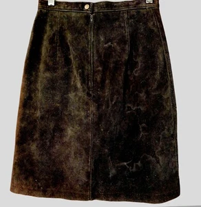 Minifalda de cuero negra Phoenix de colección talla 7/8 W-25" línea A sexy gamuza suave - Imagen 1 de 10