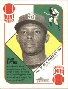 2015 Topps Heritage '51 Collection Mini Black Back #29 Justin Upton SP BX 5V - Picture 1 of 1
