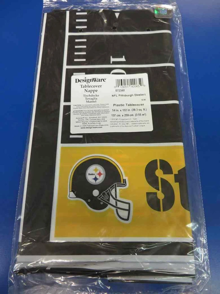 Pittsburgh Steelers NFL Fútbol Profesional Deportes Fiesta Decoración Plástico Mantel Foto 1 de 1