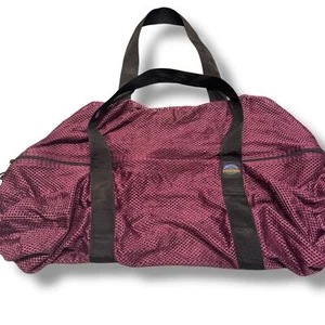 Large Nylon Mesh Duffle Bag gear sack packable camp inn top Handles burgundy - Picture 1 of 8