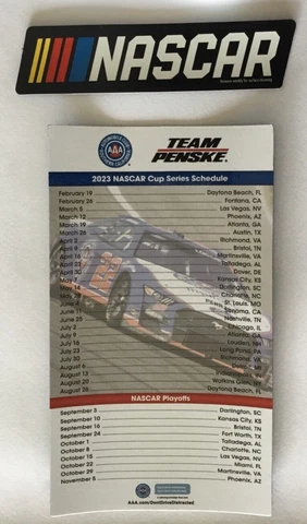 Lot of 2 ~ NASCAR 2023 Magnet Schedule & NASCAR Logo Magnet ~ NEW Cover