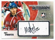 2007-08 IN THE GAME HEROES & PROSPECTS AUTOGRAPH MATT D'AGOSTINI AUTO HAMILTON