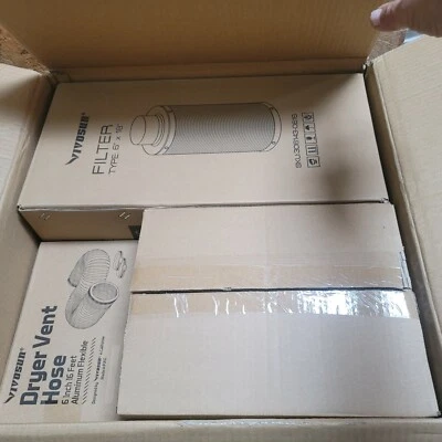 VIVOSUN Air Filtration Kit 6 Inch Inline Fan Carbon Filter Ducting Combo - Image 1 of 4