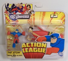 THE ATOM & PLASTIC MAN GLIDER FIGURE SET DC UNIVERSE ACTION LEAGUE MOSC 2011 HTF