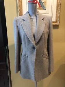 Chaqueta clásica ARMANI COLLEZIONE talla 8- Hecha en Italia gris/topo espiga - Imagen 1 de 7
