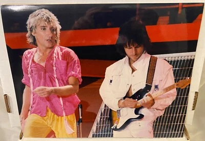 RARE 1984 JEFF BECK ROD STEWART CONCERT PICTURE 11x14, CAMOUFLAGE TOUR LAST SHOW - Image 1 of 2
