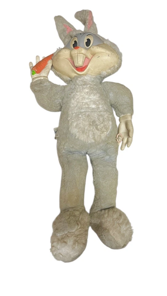 "Juguete de peluche parlante Mattel Warner WB 1964 23"" cara de goma juguete Bugs Bunny funciona" Foto 1 de 4
