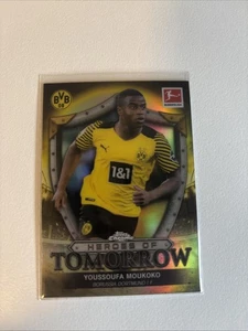 2021 Topps Chrome Bundesliga Heroes of Tomorrow Youssoufa Moukoko Borussia - Picture 1 of 2