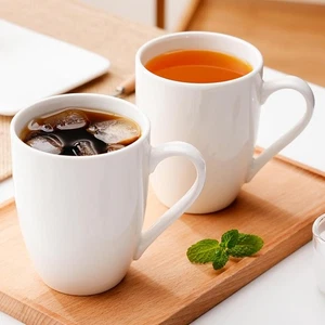 Coffee Mug Ceramic, Large Coffee Cups Ceramic Set of 2, 12 OZ White Coffee Mugs - Imagen 1 de 2