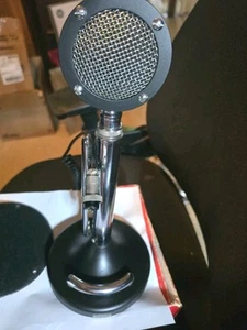 ASTATIC D-104 BLACK & CHROME T-UP9 STAND MIC 5-PIN WORKING FINE GREAT CONDITION - Zdjęcie 1 z 5