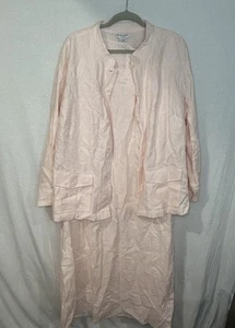 Alexandra Bartlett Linen Dress And Jacket Womens Size 22 Light Pink - Picture 1 of 12
