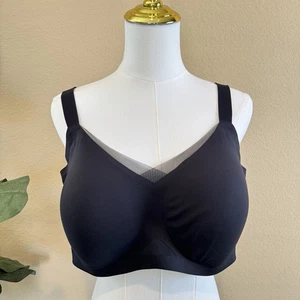 Neu mit Etikett Honeylove Crossover-BH 42DD schwarz geformt kabellos Unterstützung weiche Cups - Bild 1 von 11