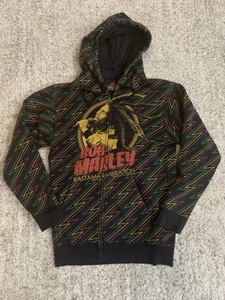 Zion Rootswear Bob Marley Hoodie Sweatshirt Rastaman Vibration Medium Zipper - Picture 1 of 8