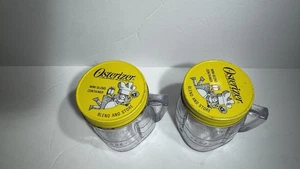 Mini licuadora licuadora de plástico Osterizer vintage 8 oz tarro contenedor lote de 2 - Imagen 1 de 3