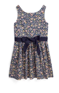 Polo Ralph Lauren LOUISE FLORAL Big Girls Floral Cotton Sateen Dress, US 8 - Picture 1 of 1
