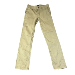 Hugo Boss Chino Uomo Slim Fit Elasticizzato Beige Lavaggio Zip Fly Schino W30 L32 - Foto 1 di 13