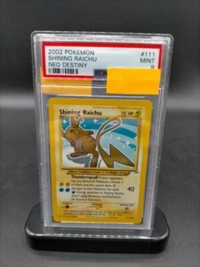 PSA9 2002 Pokémon Shining Raichu 111/105 Neo destiny Holo Hironobu Yoshida Ninte - Picture 1 of 20