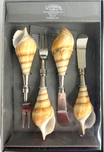NEW Godinger Gatherings Natural Seashell Spreaders & Appetizer Forks Nautical - Picture 1 of 5