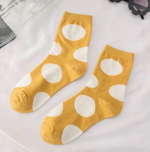 Golden Yellow White Polka Dot Socks Novelty Unisex  Crazy Fun SF1275 - Picture 1 of 1