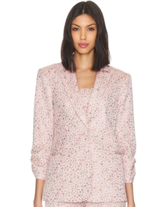 NWT - Cinq à Sept 'Khloe' Lurex Floral Jacquard Blazer, Pale Rose Multi - Size 2 - Picture 1 of 4